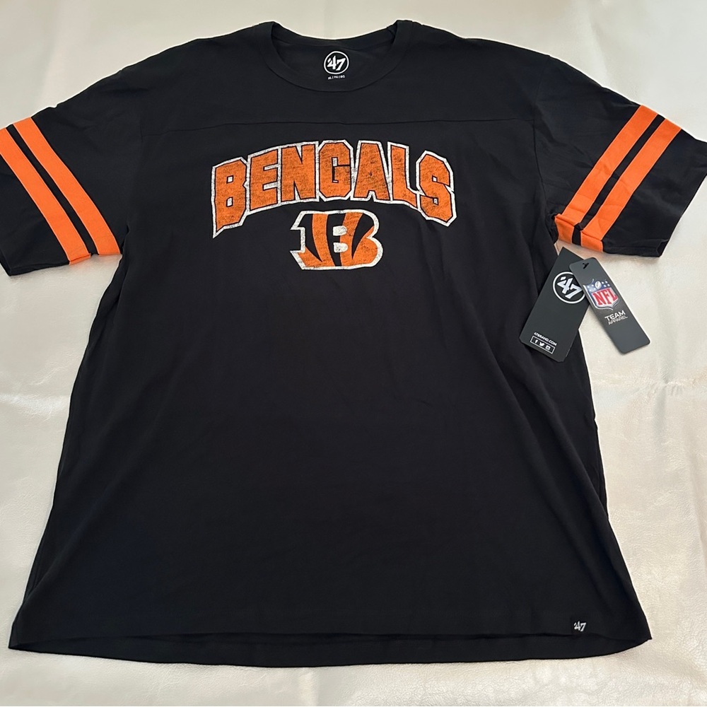 47 Brand Bengals Black and Orange Short Sleeve Tee